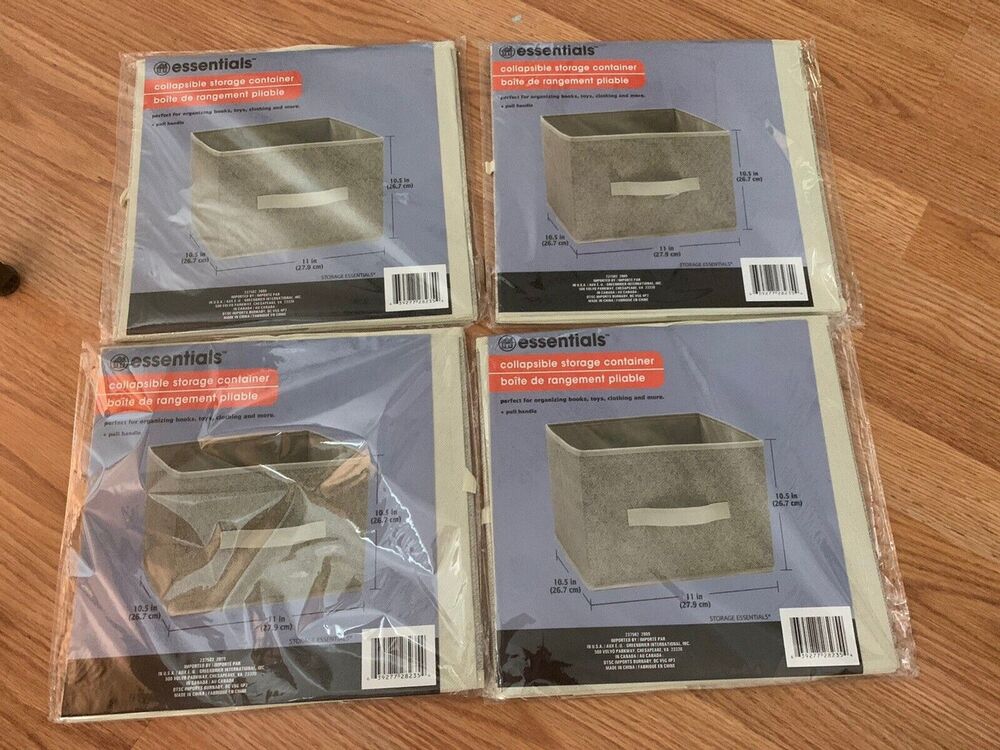 Lot x4  Storage Containers 10.5"  x 11" x 10.5" Bins Organizer Baskets